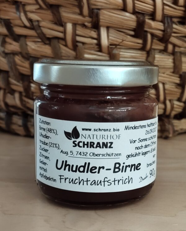 Fruchtaufstrich Uhudler-Birne